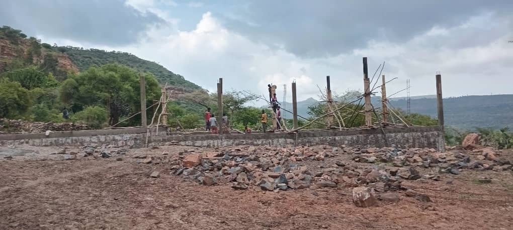 Mai Misham Primary School construction progress photo - Building structure taking shape