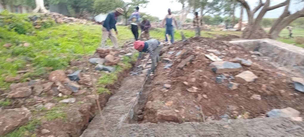 Mai Misham Primary School construction progress photo - Footing and trench work